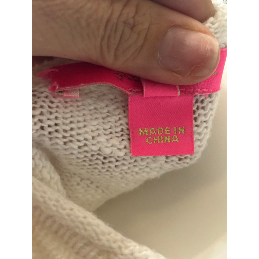 Lilly Pulitzer Cream 'Coffee Beach Repeat' Crew Neck Sweater M - Picture 5 of 6